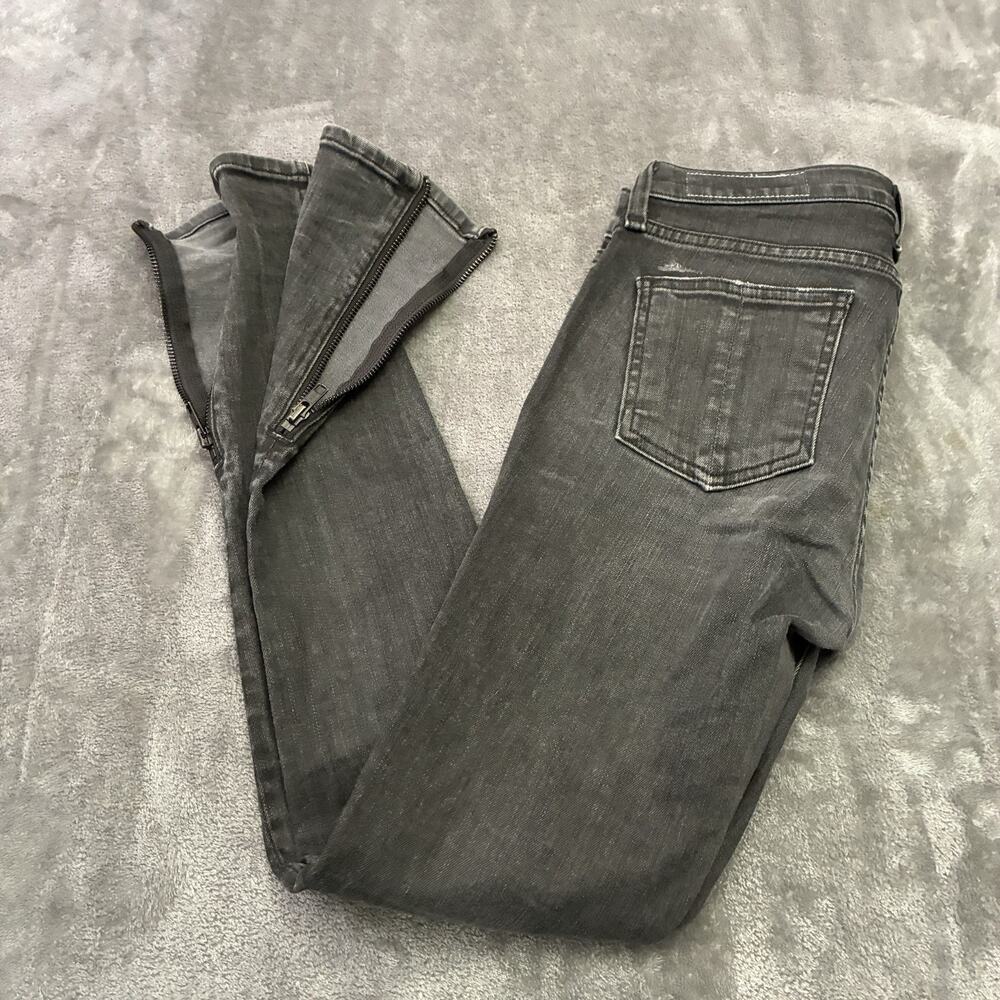 Rag & Bone Jeans Womens 27 Black Skinny Moto Distressed Zippered Leg - Picture 6 of 13